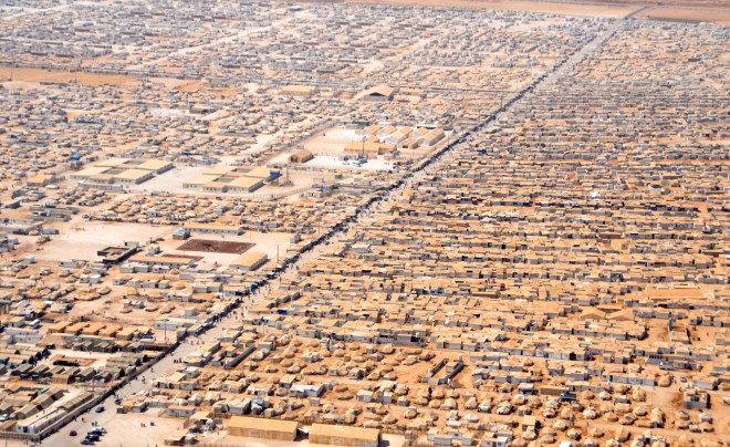 Zaatari camp (Jordan)  for Syrian refugees. Source: wiki commons.